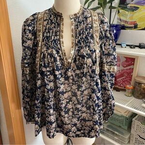 Isabel Marant Etoile Violette Cotton Lightweight Long Sleeve Blouse Top Size 38